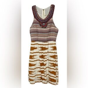 Sale Lucky Brand Grecian Beaded  Sleeveless Midi Dress